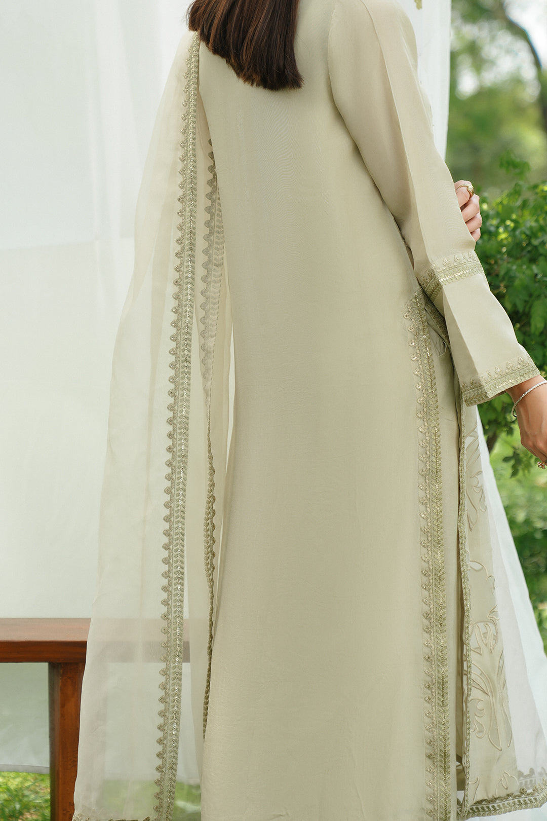 Kaas Long Silk Top | Ready to Wear Pakistani Suits UK | Women Ethnic Wear UK Online