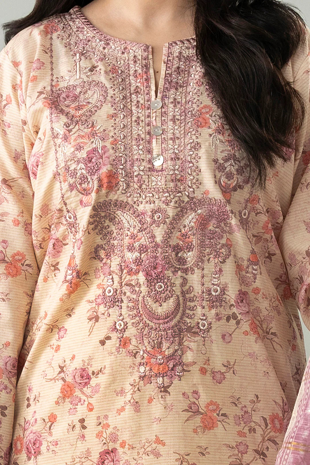 Embroidered Kurta Dupatta - 1672