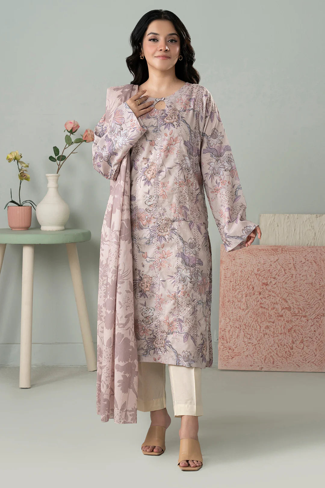 Embroidered Kurta Dupatta - 1433